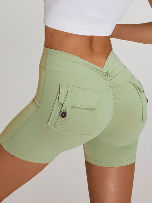 ZASUWA Female Deep V Back Pocket Scrunch Bum Booty Shorts