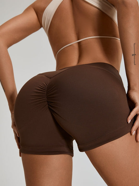 ZASUWA Female Scrunch Bum High-rise Spandex Gym Booty Shorts