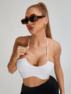 ZASUWA Female Scrunch Bum Halter Folds Pleated Backless Short Tracksuit