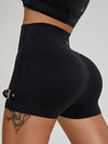 ZASUWA Female Button V-shape Waist Cargo Style Shorts