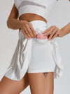 ZASUWA Female Pleated 2 In 1 Mesh Tennis Skirts Suits