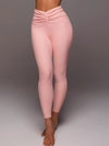 ZASUWA Female Solid Color Unique Folds V Shape Waist Leggings