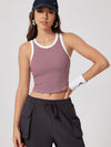 ZASUWA Female U Collar Contrast Color Stripe Quick Dry Tank