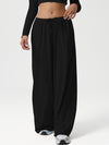 ZASUWA Female Drawstring Pocket Solid Color Casual Pants
