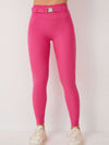 ZASUWA Female High-waisted Adjustable Strap Solid Color Elastic Tight Basic Yoga Leggings