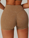 ZASUWA Female High-rise Hot Stamping Print Quick Dry Scrunch Bum Booty Shorts