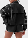 ZASUWA Female Contrast Color Zipper Pocket Casual Loose Quick Dry Jackets