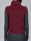 ZASUWA Female Fleece Zipper Pocket Stand Up Collar Vest Jacket