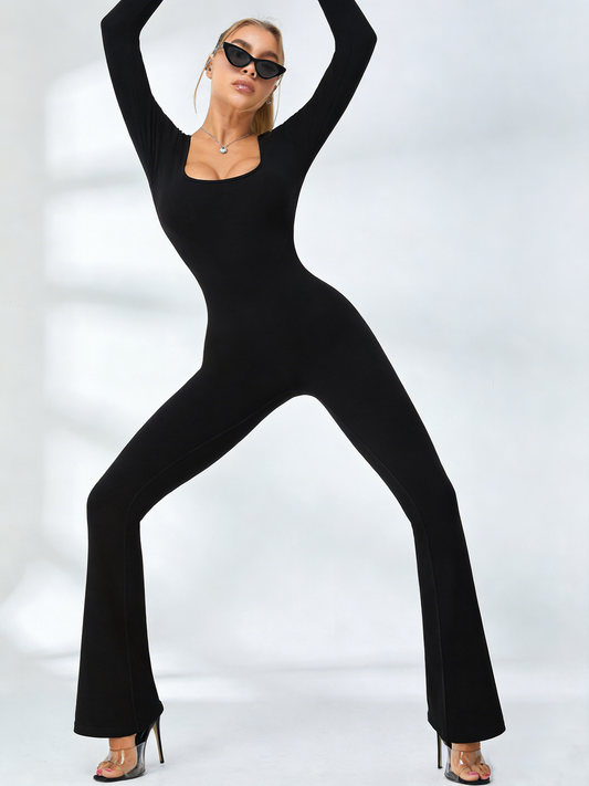 Long Sleeves Flare Jumpsuit