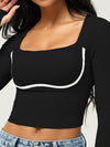 ZASUWA Female Square Collar with Chest Pads Thumbholes Long Sleeves