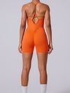 ZASUWA Female Cross Back Hollow Out Elastic Tight Romper