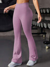 ZASUWA Female Solid Color Stripe High-waisted Flare Pants