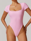 ZASUWA Female Sexy Ribbed Lace Edge Bodysuit