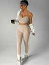 ZASUWA Female V-shaped Waist Ribbed Push Up Design Scrunch Bum Hip-lift Tracksuit