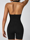 ZASUWA Female U Collar Hollow Out Backless Elastic Tight Romper
