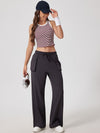 ZASUWA Female U Collar Contrast Color Stripe Quick Dry Tank