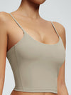 ZASUWA Female U Collar Backless Adjustable Strap Solid Color Sports Bras