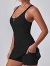 ZASUWA Female U Collar I-shaped Zipper Cross Back Quick-dry Dress