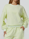 ZASUWA Female Contrast Color Casual Loose Round Neck Hoodie