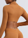 ZASUWA Female Twist Breathable with Chest Pads Yoga Long Sleeves