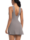 ZASUWA Female Solid Color 2 in 1 Design Quick-dry Dress