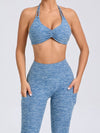 ZASUWA Female Deep V Back Pocket Scrunch Bum Halter Backless Tracksuit
