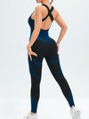 ZASUWA Female Ribbed Contrast Color Square Collar Jumpsuit