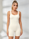 Ribbed Cross Back Seamless Romper