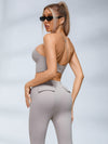 ZASUWA Female Button Cutout Cargo Style Flare Design Tracksuit