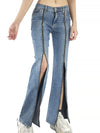 ZASUWA Female Cowboy Zipper Casual Loose Pants
