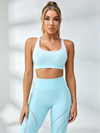 Contrast Color Fishnet Elastic Tight Tracksuit