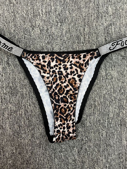 Sexy Crystal Leopard Print Panties