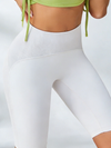 Pure White Hip-lift Spandex Gym Booty Shorts