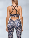 ❤ZASUWA Female Leopard Print Deep V Back Leggings