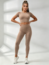 Denim Deep V Back Scrunch Bum Short Tracksuit