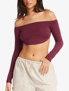 ZASUWA Female Sexy Solid Color Backless Elastic Tight Long Sleeves