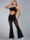 ZASUWA Female Mesh Quick Dry Elastic Tight Flare Leggings