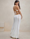 ASUWA Female Sexy Fishnet Lace-up Hollow Out Backless Cover-up Without Bikini
