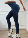 ZASUWA Female V-shaped Waist Ribbed High-waisted Hip-lift Scrunch Bum Leggings