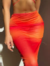 ZASUWA Female Sexy Ombre Mesh 3 Pieces Bikini Set