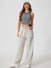 ZASUWA Female U Collar Contrast Color Stripe Quick Dry Tank