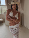 ZASUWA Female Sexy Lace Flowers 3-pieces Bikini Set