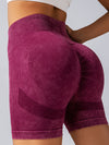 ZASUWA Female Faux Denim Scrunch Bum Hip-lift Spandex Gym Booty Shorts