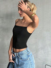 ZASUWA Female Sexy Hollow Out Square Collar Backless Tank