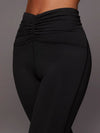 ZASUWA Female Solid Color Unique Folds V Shape Waist Leggings