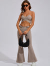 ZASUWA Female Button Cutout Cargo Style Flare Design Tracksuit