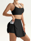 ZASUWA Female Solid Color 2 in 1 Quick Dry Skirts Suit