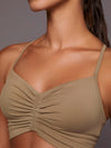 ZASUWA Female Solid Color Unique Folds Sports Bras