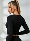 Square Collar with Chest Pads Thumbholes Long Sleeves