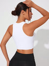 ZASUWA Female Sexy Round Neck Ribbed Quick Dry Irregular Design Tanks
